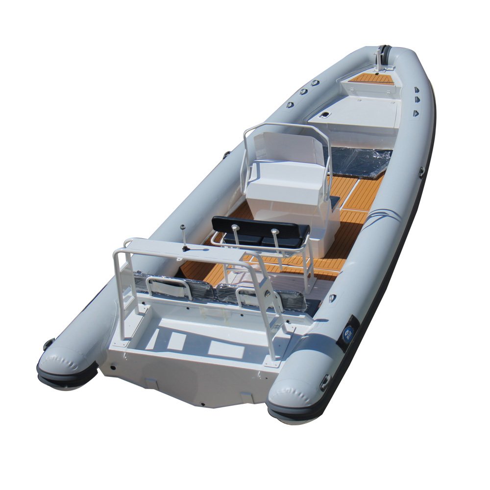 8m Rib Aluminum Fishing Boat with Steering Wheel Luxury Yacht and Outboard Engine